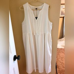 White linen sundress